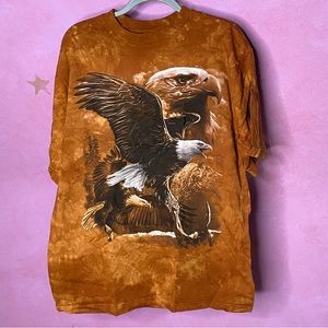 NWT Vtg American Bald Eagles Back To Earth Nature Wear T-Shirt Tie Dye L…